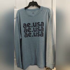 Big Men's American Eagle Light Blue Thermal Top